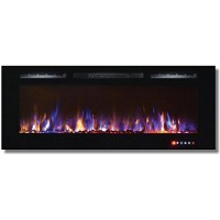 Bombay 50 Inch Crystal Recessed Touch Screen Multi-Color Wall Mounted Electric Fireplace - B014LR1KPQ